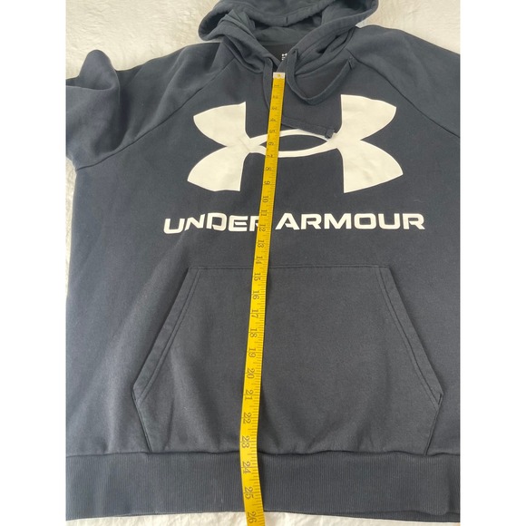 00413 -‎ Under Armour Hoodie Mens XL Big Logo Pullover Sweatshirt Black - Picture 6 of 12